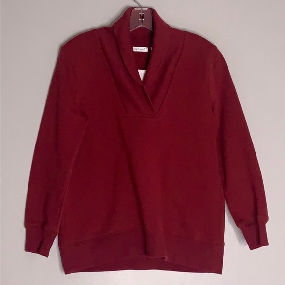Hastings & Smith Shawl collar preppy pullover S/P cranberry sweater vintage - Picture 1 of 7